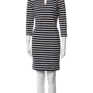 MICHAEL Michael Kors Black and White Sheath Dress V-neck 3/4 Raglan Sleeves